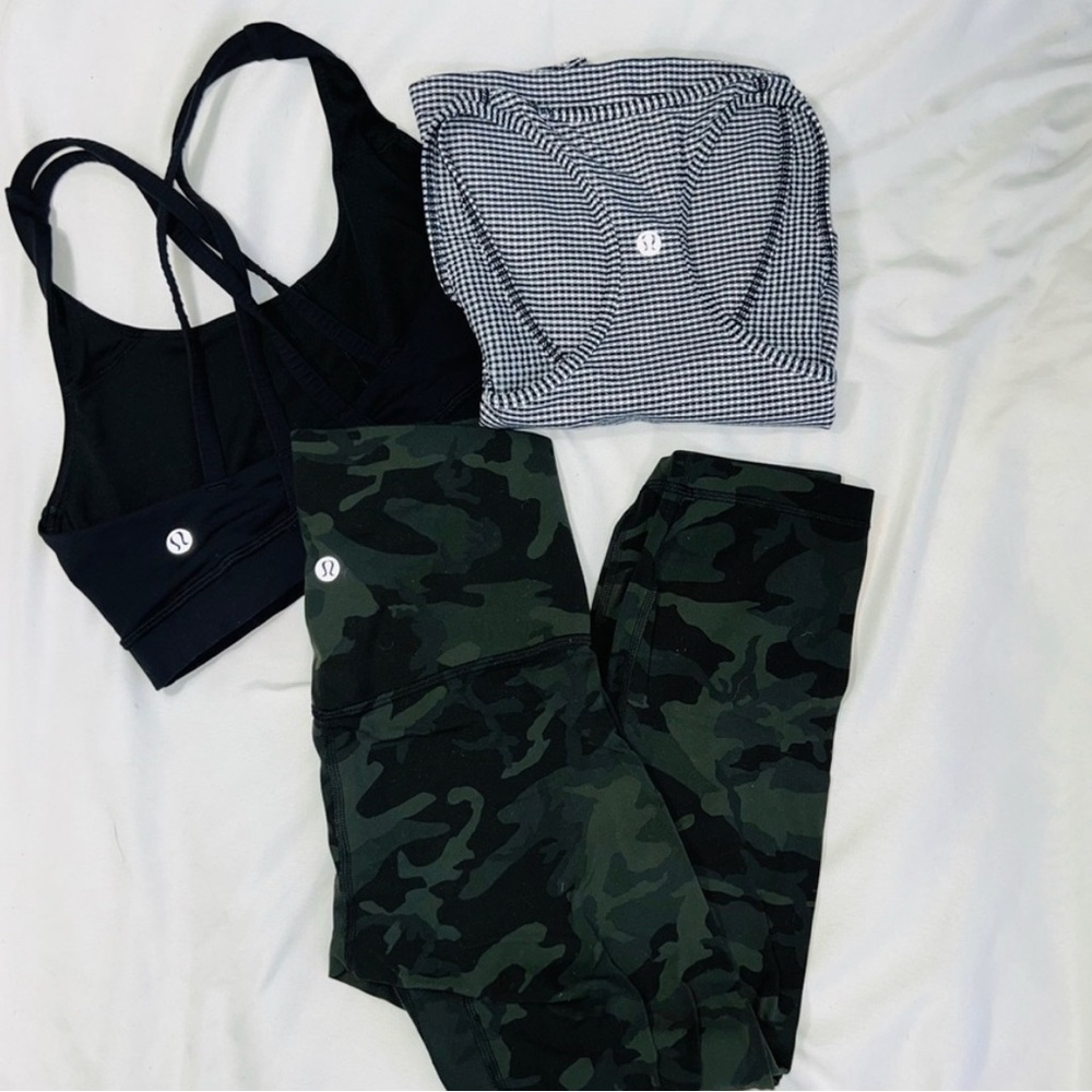 Lululemon Bundle leggings , bra, and sport top .